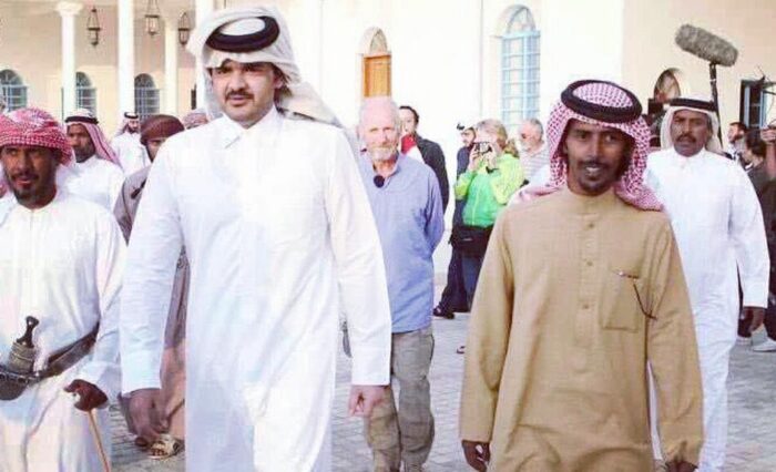 الشيخ جوعان بن حمد ال ثاني و الشيخ مبارك بن صالح بن كلوت الراشدي